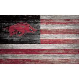 Fan Creations - Arkansas Razorbacks 11'' x 19'' Distressed Flag Sign - Multicolor