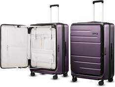 Front. LUGGEX - LUGGEX 28 Inch Expandable Checked Luggage Opening Polycarbonate Hardside Suitcase with TSA Approved Lock FLO - FX-Core - Purple.