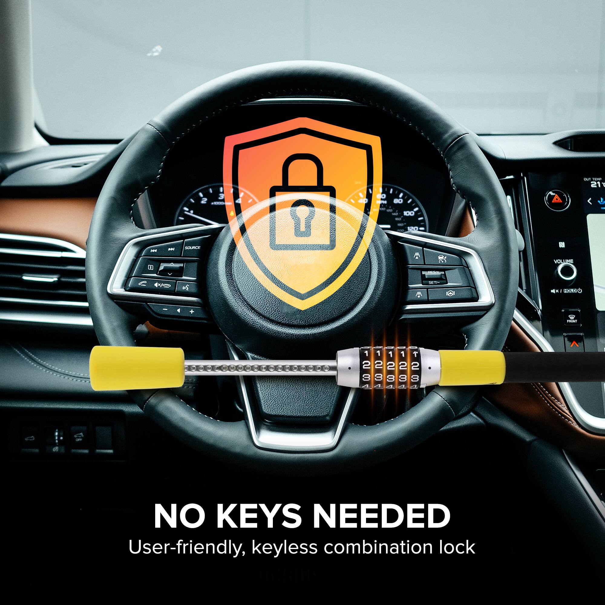 3 2 . I 1 B0 , 40 - 80 - 100 - - - 211 N00 - - S - 1 VOLUDE 54 HL 2XRG - 1 1 1 1 T 2 2 2 2 2 3 9 NO KEYS NEEDED

User-friendly, keyless combination lock