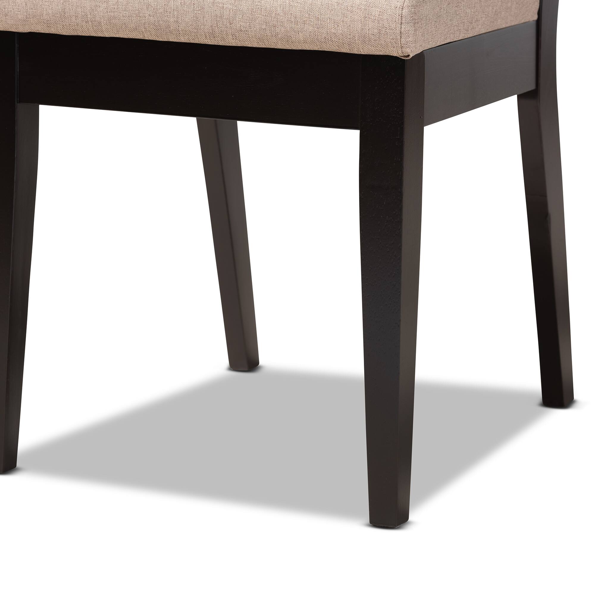 Alt View 1. Baxton Studio - Gideon Modern Fabric Upholstered and Finished Wood 2-Piece Dining Chair Set - Sand/Dark Brown.