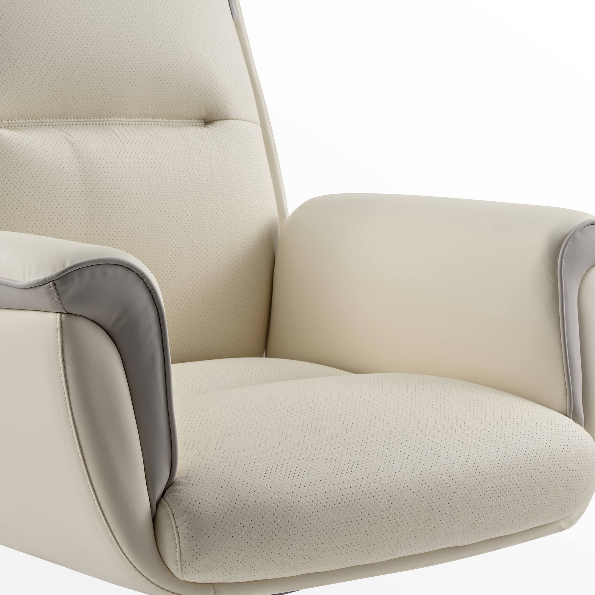 Alt View 4. Eureka Ergonomic - Microfiber Leather Executive Office Chair - Off-white.