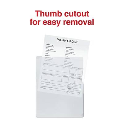 Thumb cutout for easy removal

WORK ORDER

[Form details and fields would be here, but they are not visible in the image]