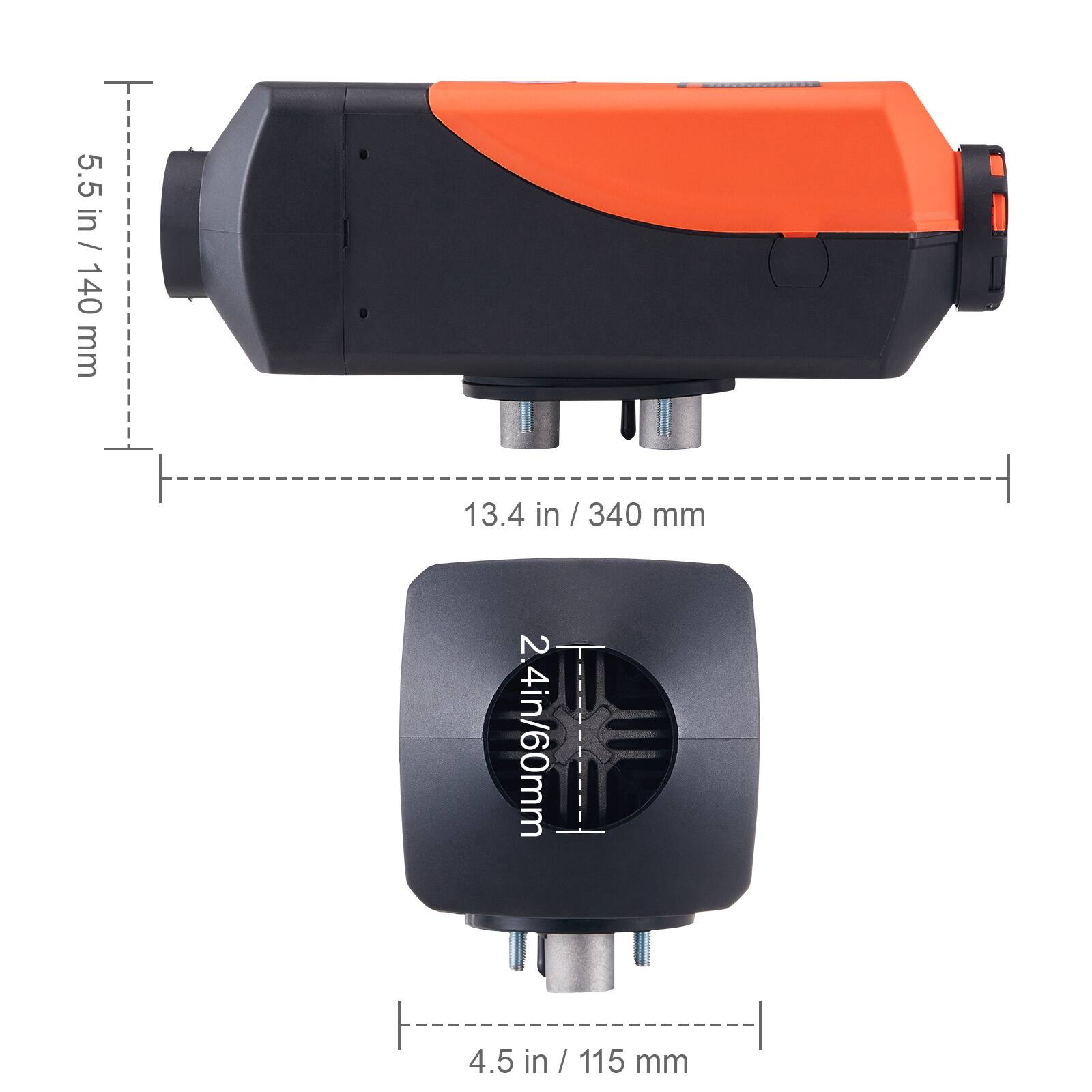 5.5 in / 140 mm  
13.4 in / 340 mm  
2.4 in / 60 mm  
4.5 in / 115 mm