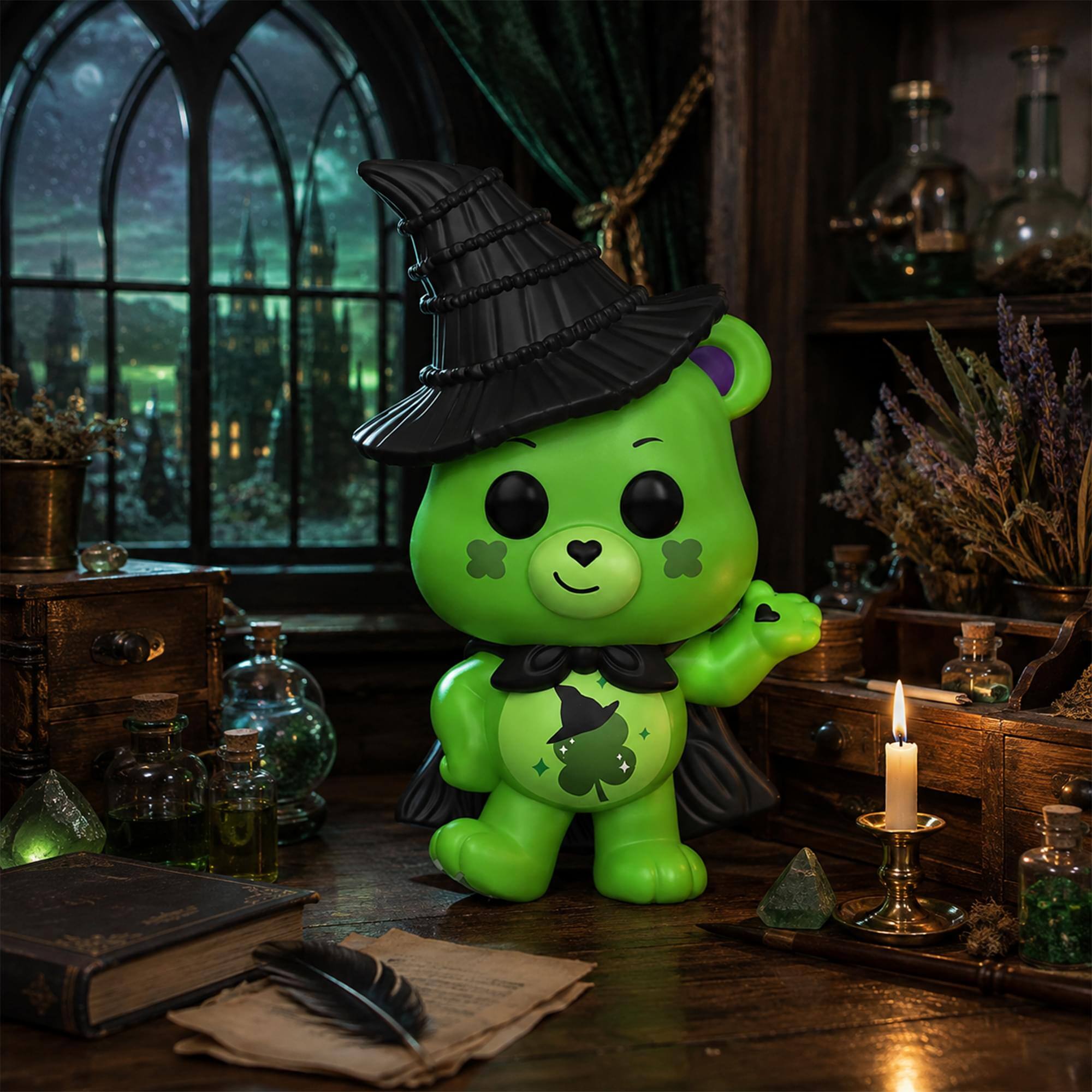 Alt View 2. Funko - Funko POP! Movies: Wicked x Care Bears - Good Luck Bear as Elphaba Thropp   - COLLECTIBLES - Multicolor.