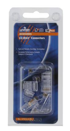 Leviton - EZ-RJ45 Cat 5e Plug Bulk Pack (Qty 10) 47613-EZR - Clear