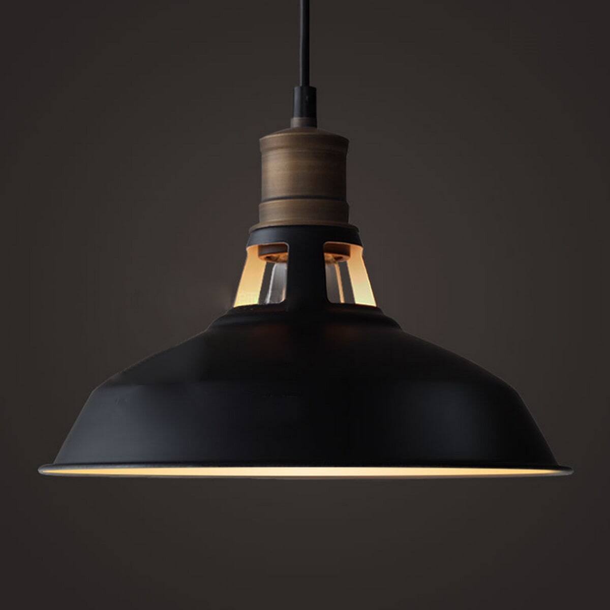 Alt View 5. MOOSE - Siracusa Industrial Black Barn Pendant Light - 1-Light Loft Fixture - Black.