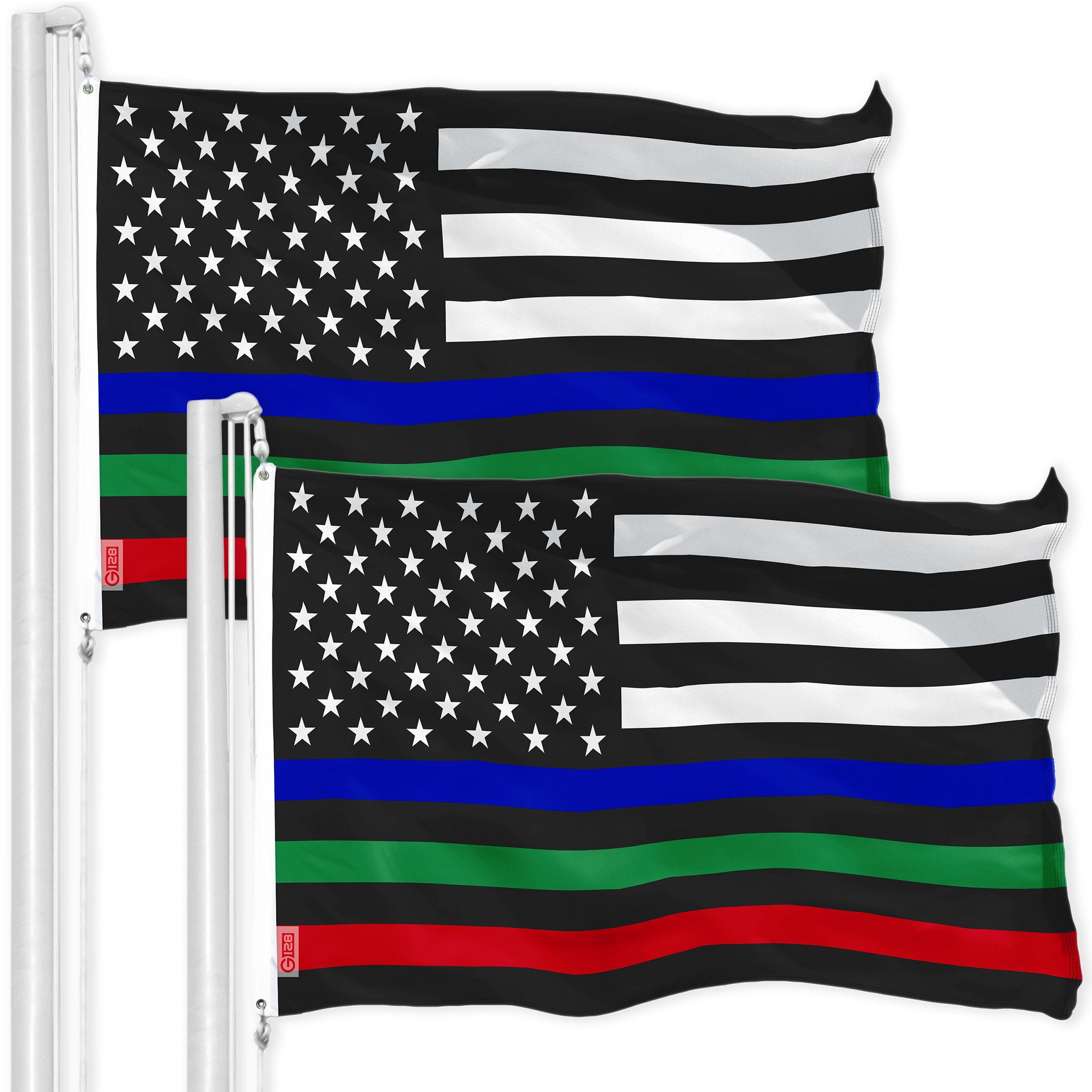 Photos - Other Decoration LINE G128 - Thin  US Flag 3x5 ft 2-Pack 150D Polyester - Assorted Colors 6665472507998 