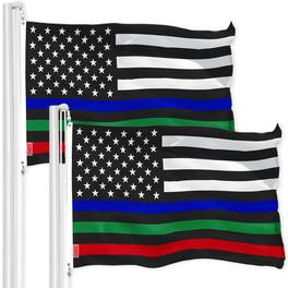 G128 - Thin Line US Flag 3x5 ft 2-Pack 150D Polyester - Assorted Colors