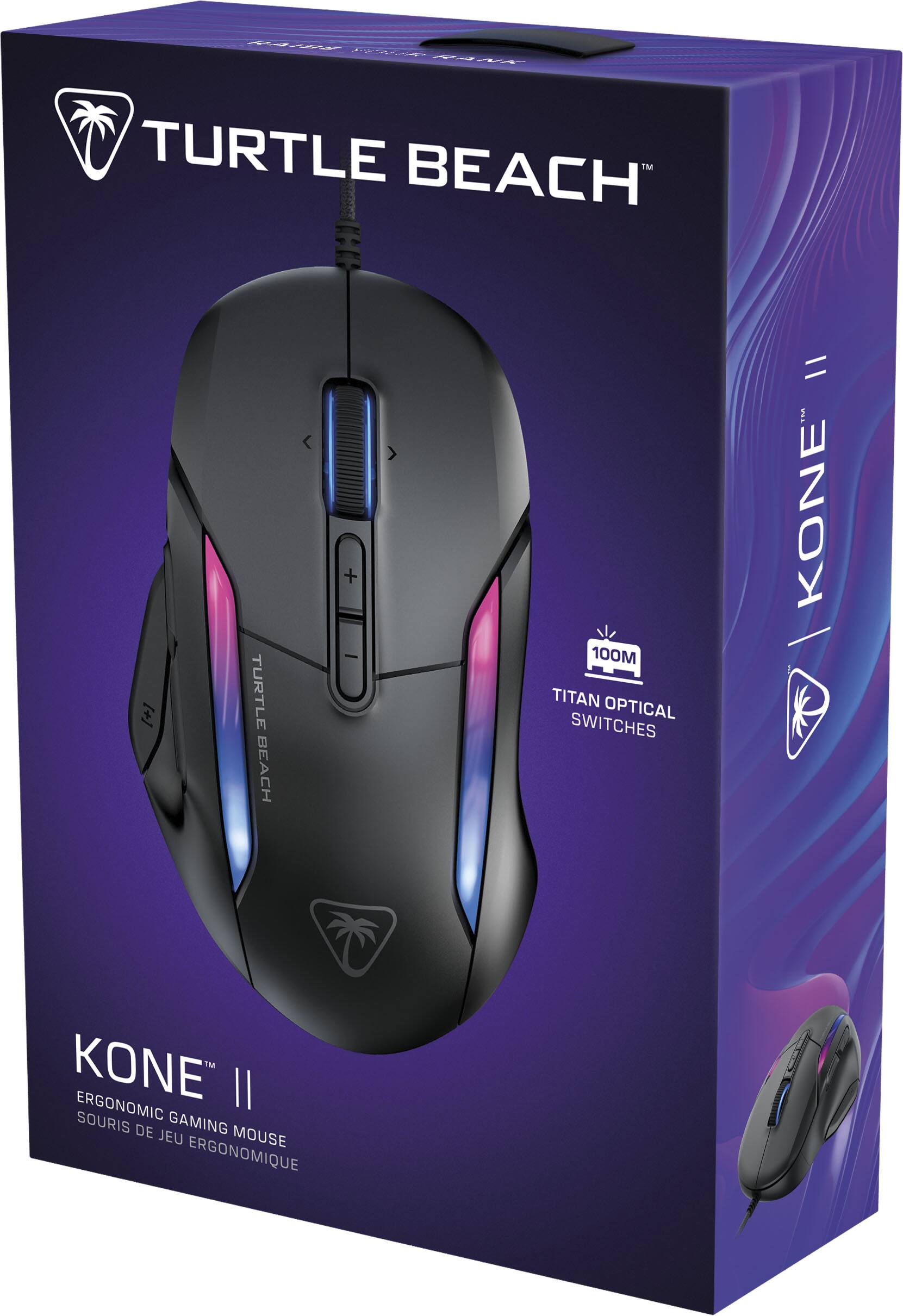 Turtle Beach KONE II Ergonomic Gaming Mouse with 100M Titan Optical Switches.