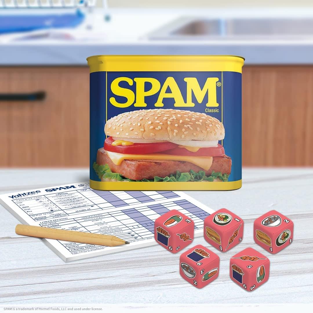 SPAM Classic  
Yahzee SPAM  
3 - 2 a4 TaA Jarer  
SPAM is a trademark of Hormel Foods, LLC and used under license.