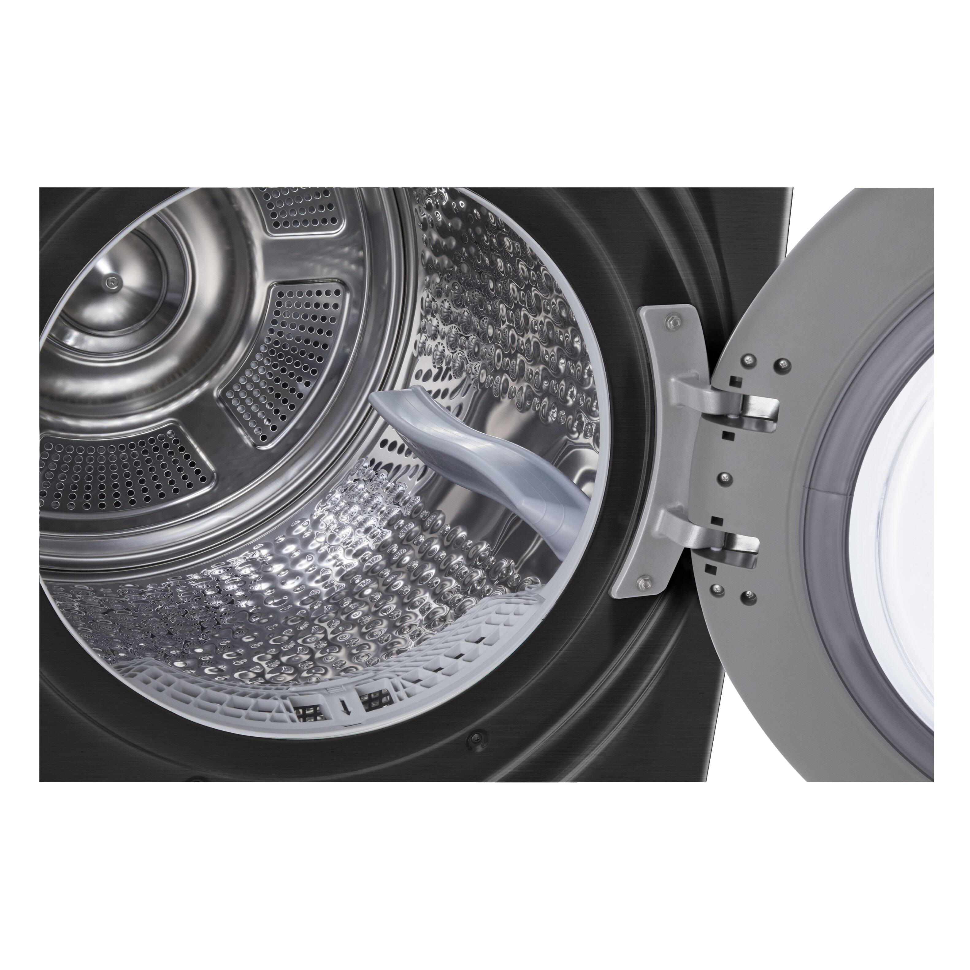 Alt View 10. LG - 7.8 Cu. Ft. Stackable Smart Electric Dryer with Dual Inverter HeatPump Technology - Black Steel.