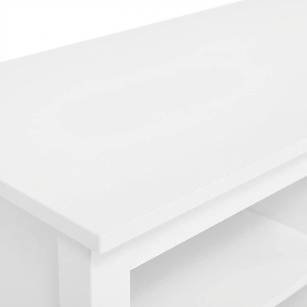 Alt View 4. FurniFact - White Wooden TV Stand, Up to 65 Inch Entertainment Center, Spacious Storage - White.
