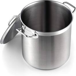 Cooks Standard - Professional 11 qt S/S Stock Pot with Lid | Large Cooking Pasta, Soup, Spaghetti, Oven & Dishwasher Safe, for Canning - Stainless Steel