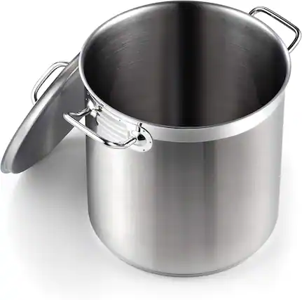Front. Cooks Standard - Professional 11 qt S/S Stock Pot with Lid | Large Cooking Pasta, Soup, Spaghetti, Oven & Dishwasher Safe, for Canning - stainless steel.