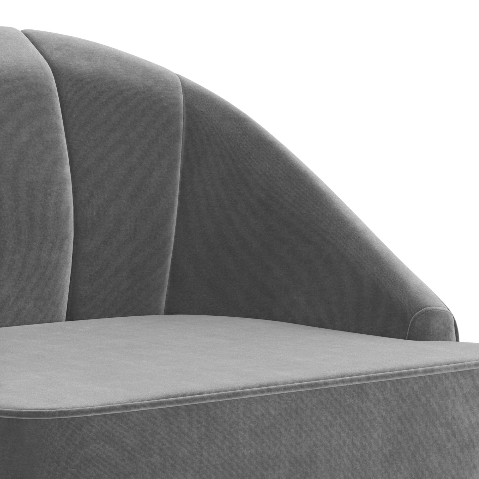 Alt View 2. Simpli Home - Harrah 33 inch Wide Contemporary Accent Chair in Smoky Grey Velvet fabric - Smoky Grey.