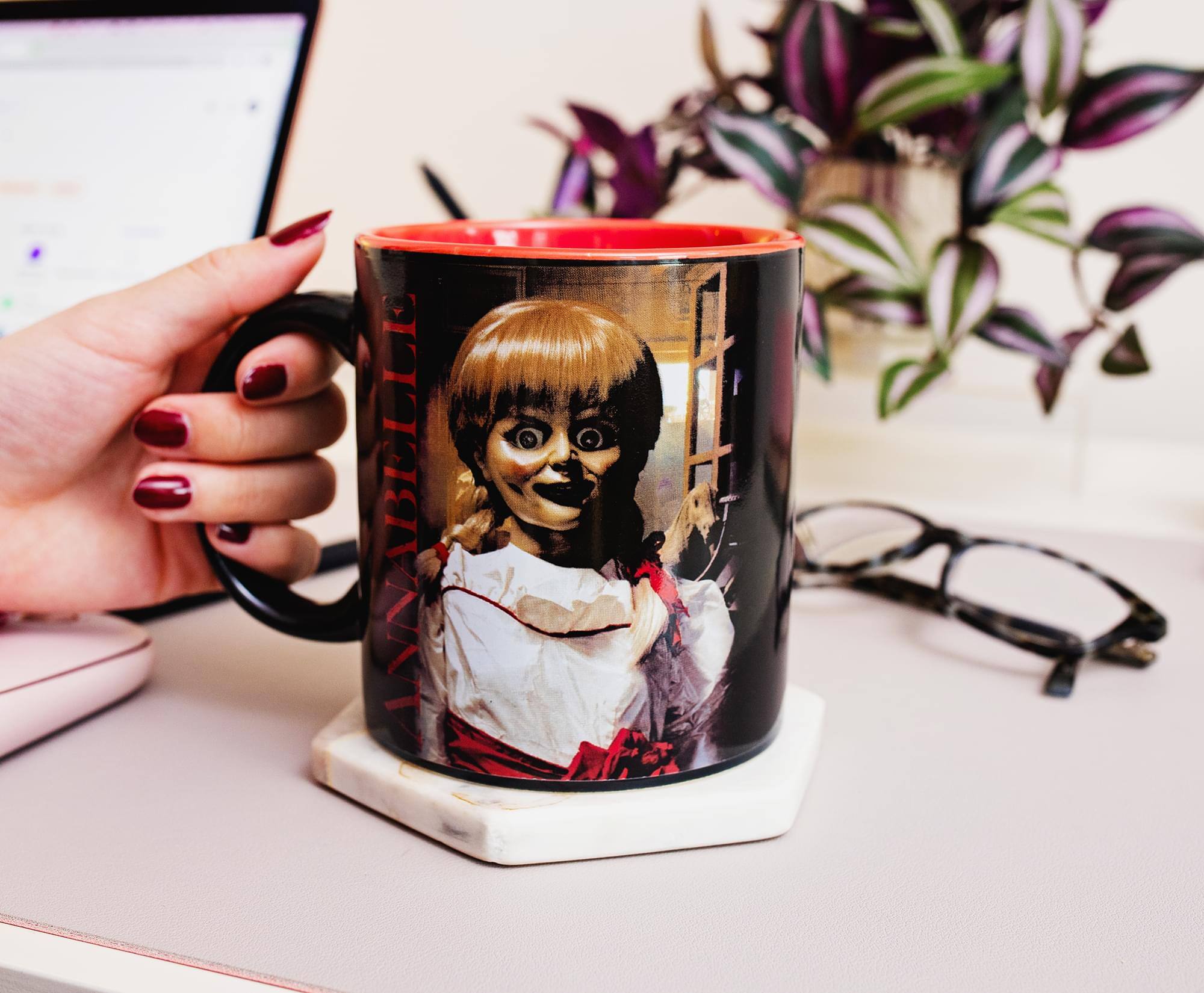 Alt View 5. Silver Buffalo - Annabelle The Conjuring Ceramic Mug | Holds 20 Ounces - Black.