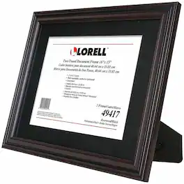 Lorell - Two toned Certificate Frame 16 x 13 Size Desktop Wall Mountable Vertical Horizontal Black