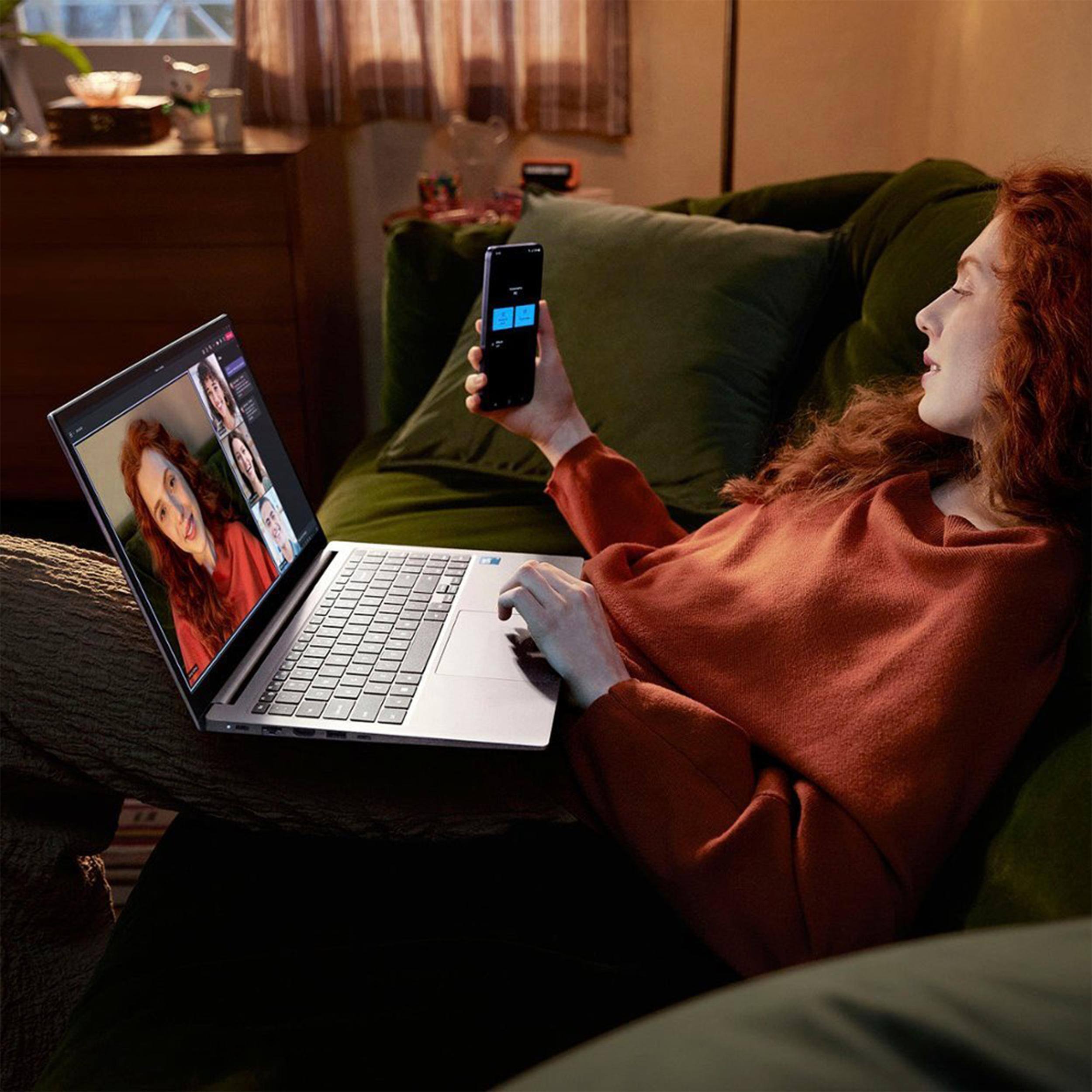 Alt View 8. Samsung - Samsung Galaxy Book4 15.6" FHD Laptop,Intel 7 150U,16GB RAM,1TB SSD,Backlit Keyboard,Win 11 Home,Silver - Silver.