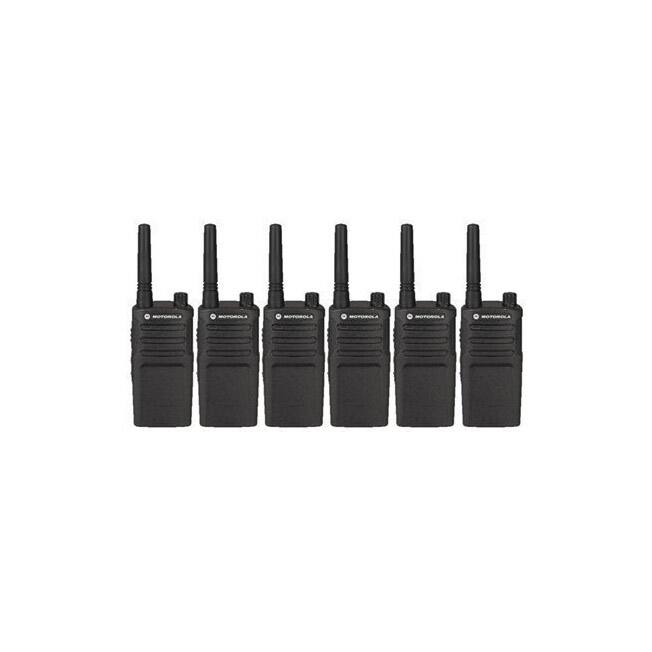 6 Pack of Motorola RMM2050 Two way Radio Walkie Talkies - Black