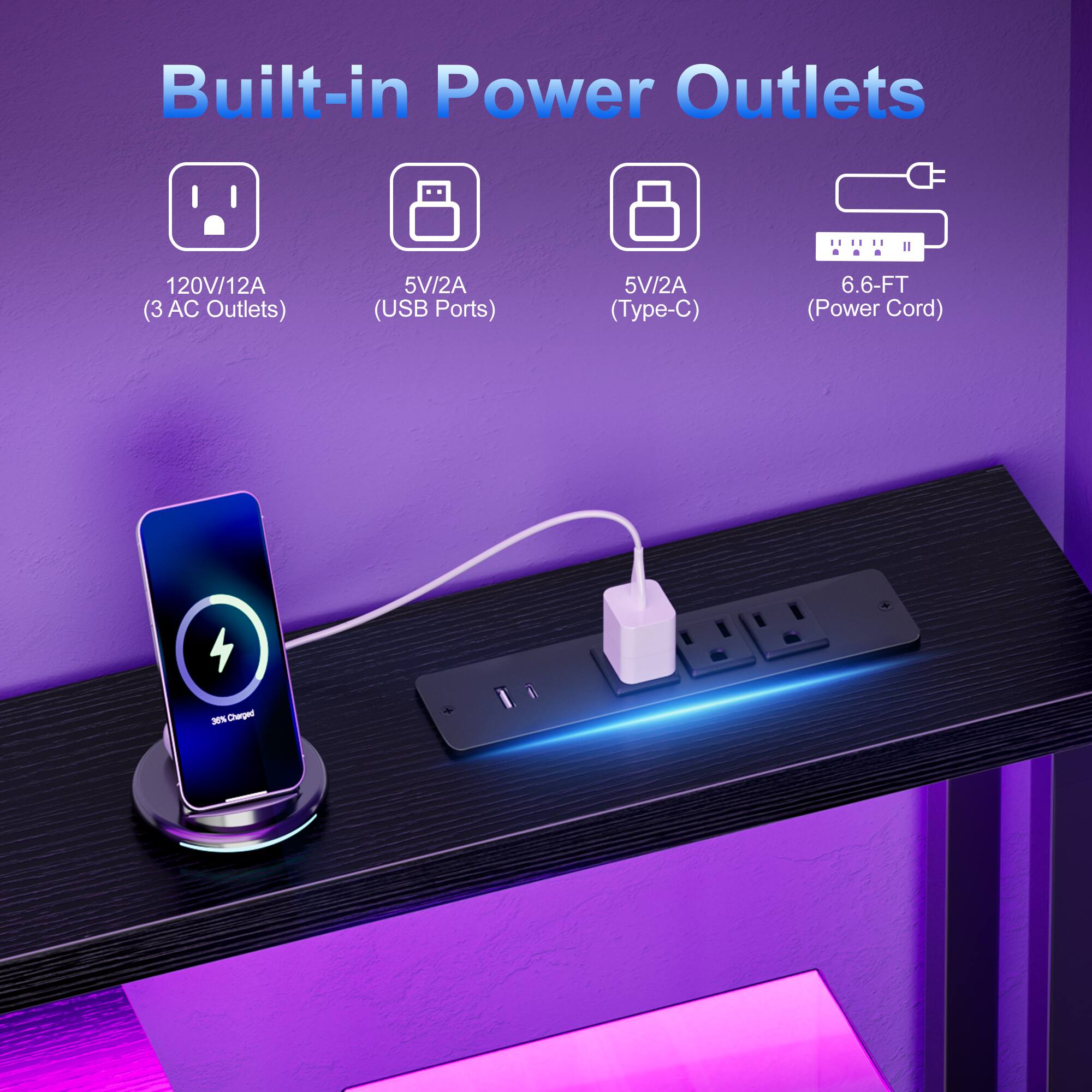 Built-in Power Outlets

- 120V/12A (3 AC Outlets)
- 5V/2A (USB Ports)
- 5V/2A (Type-C)
- 6.6-FT (Power Cord)

30% Charged