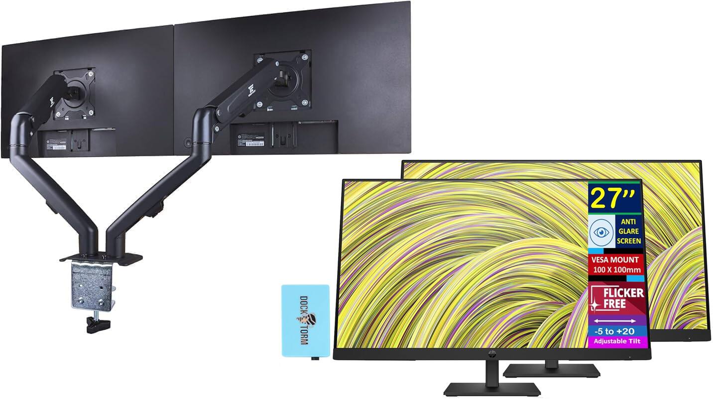 27" Anti Glare Screen  
VESA Mount 100 x 100mm  
Dock Kit Included  
Flicker Free  
-5 to +20 Adjustable Tilt