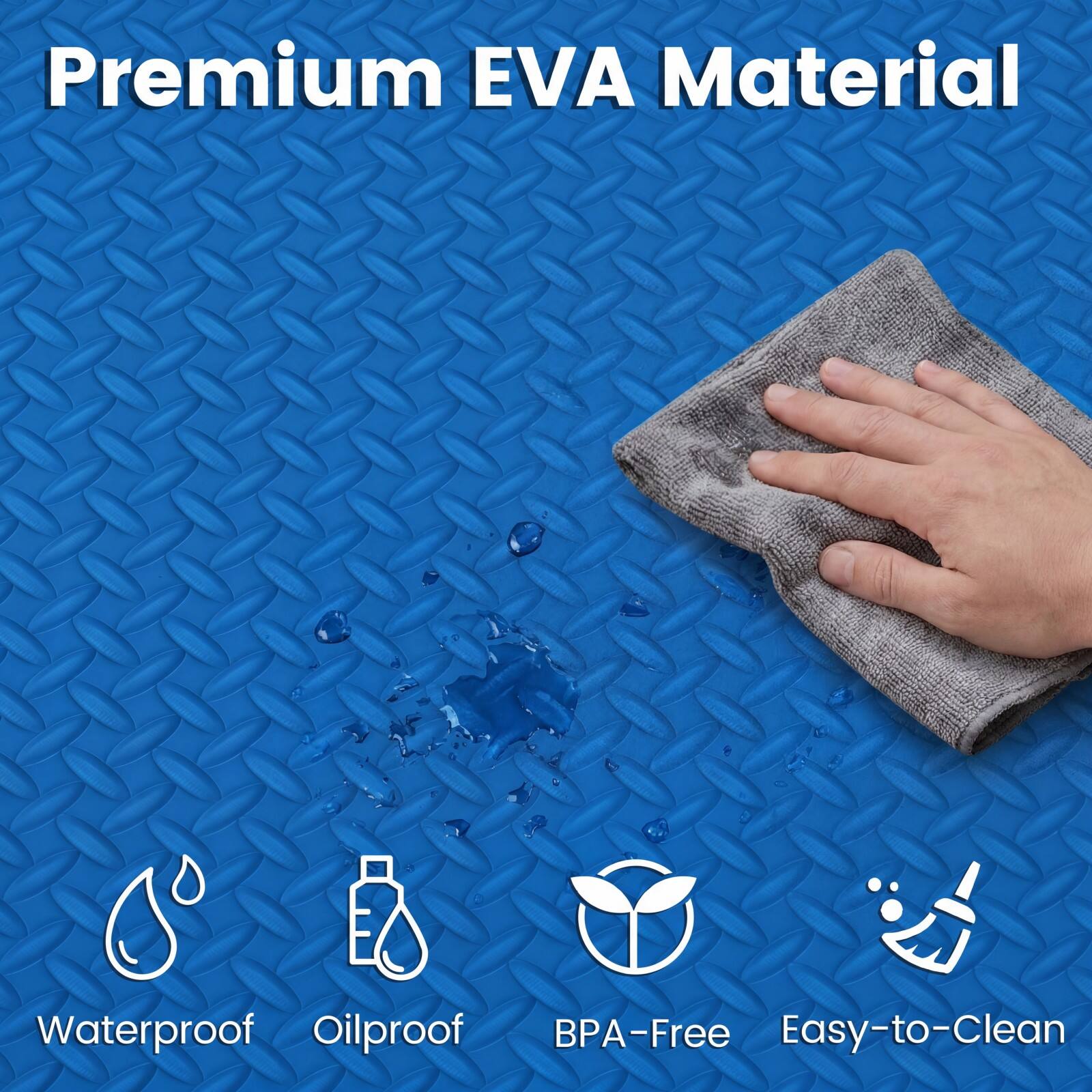 Premium EVA Material  
Waterproof Oilproof BPA-Free Easy-to-Clean