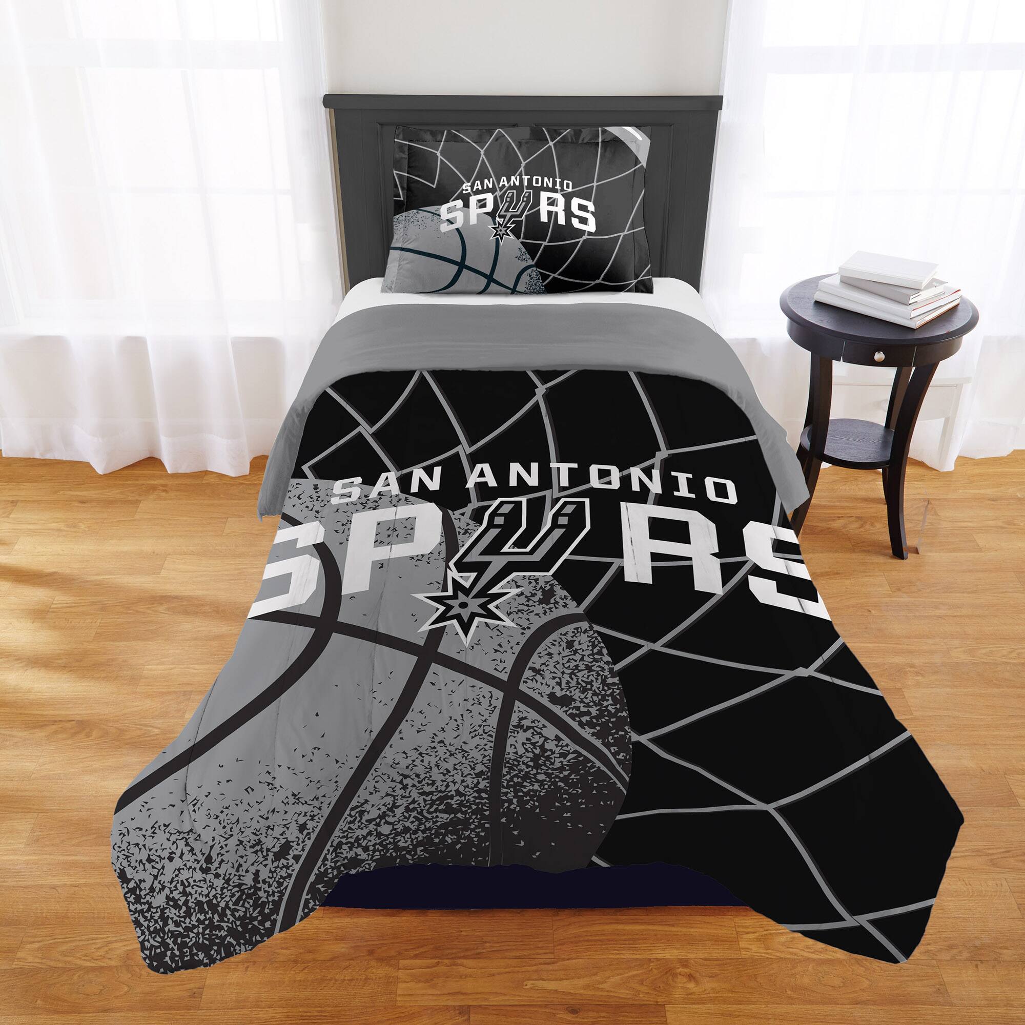 Sweet Home Collection - NBA San Antonio Spurs Comforter & Pillow Sham Set- Twin/Twin XL - Multicolored
