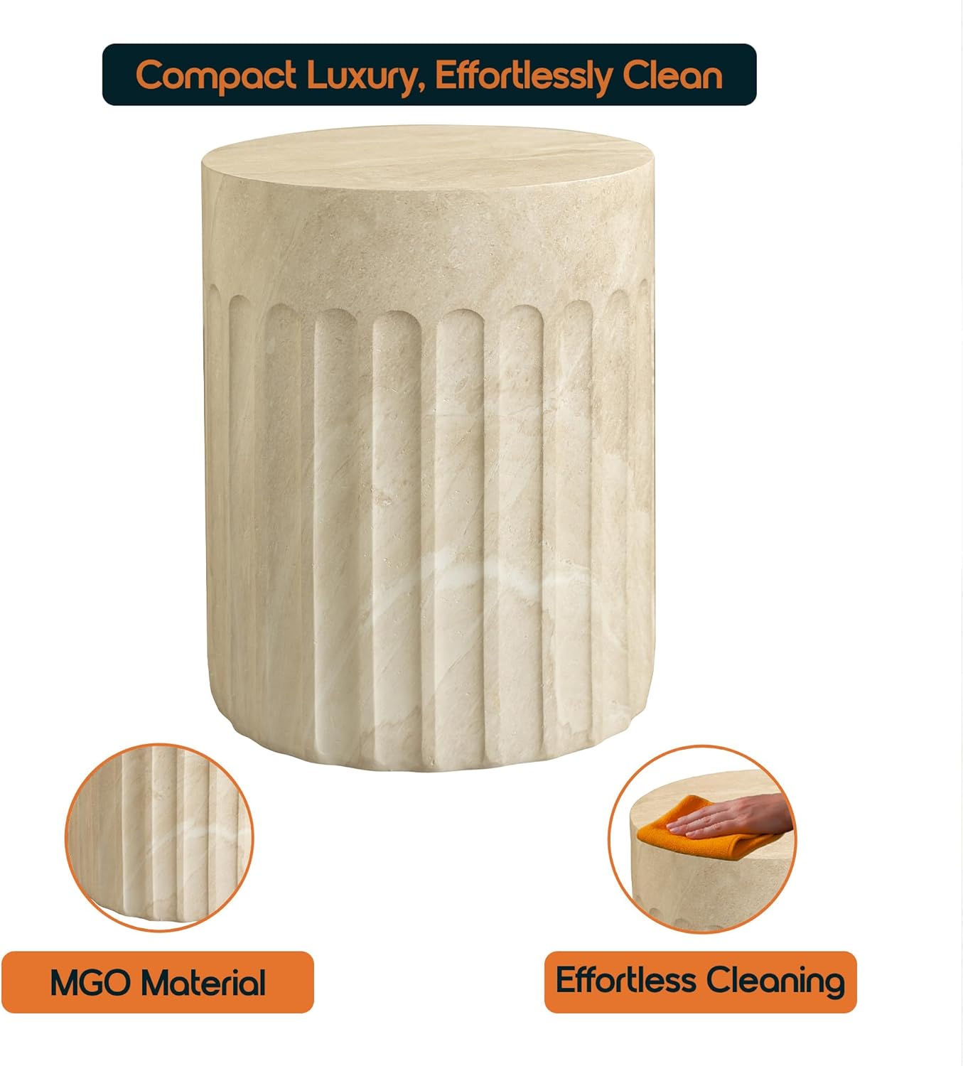 Compact Luxury, Effortlessly Clean  
MGO Material  
Effortless Cleaning
