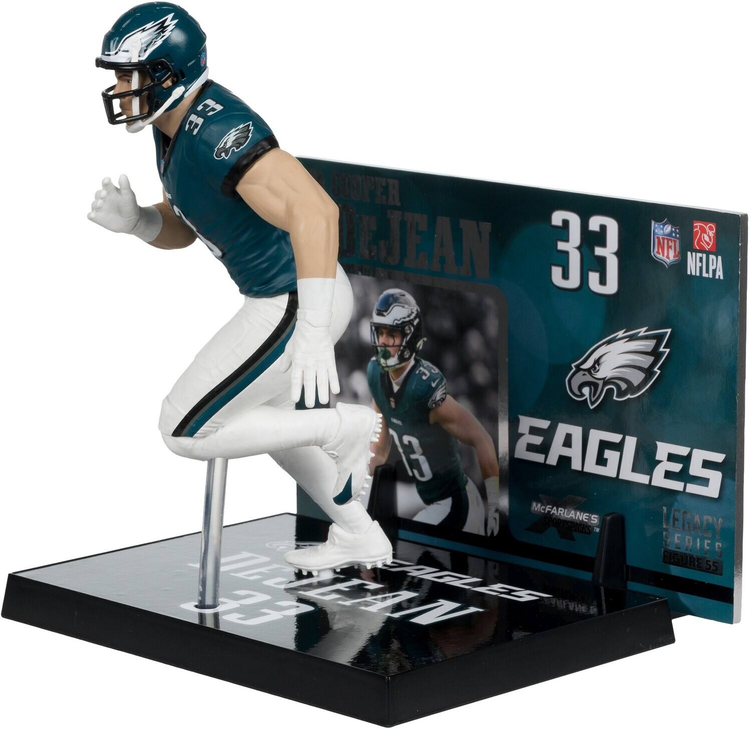 EE COOPER LEJEAN NFL 28 33 NELPA 3 3 3 EAGLES McFARLANE'S SPORTSPICES LEGACY SERIES FIGURE 55