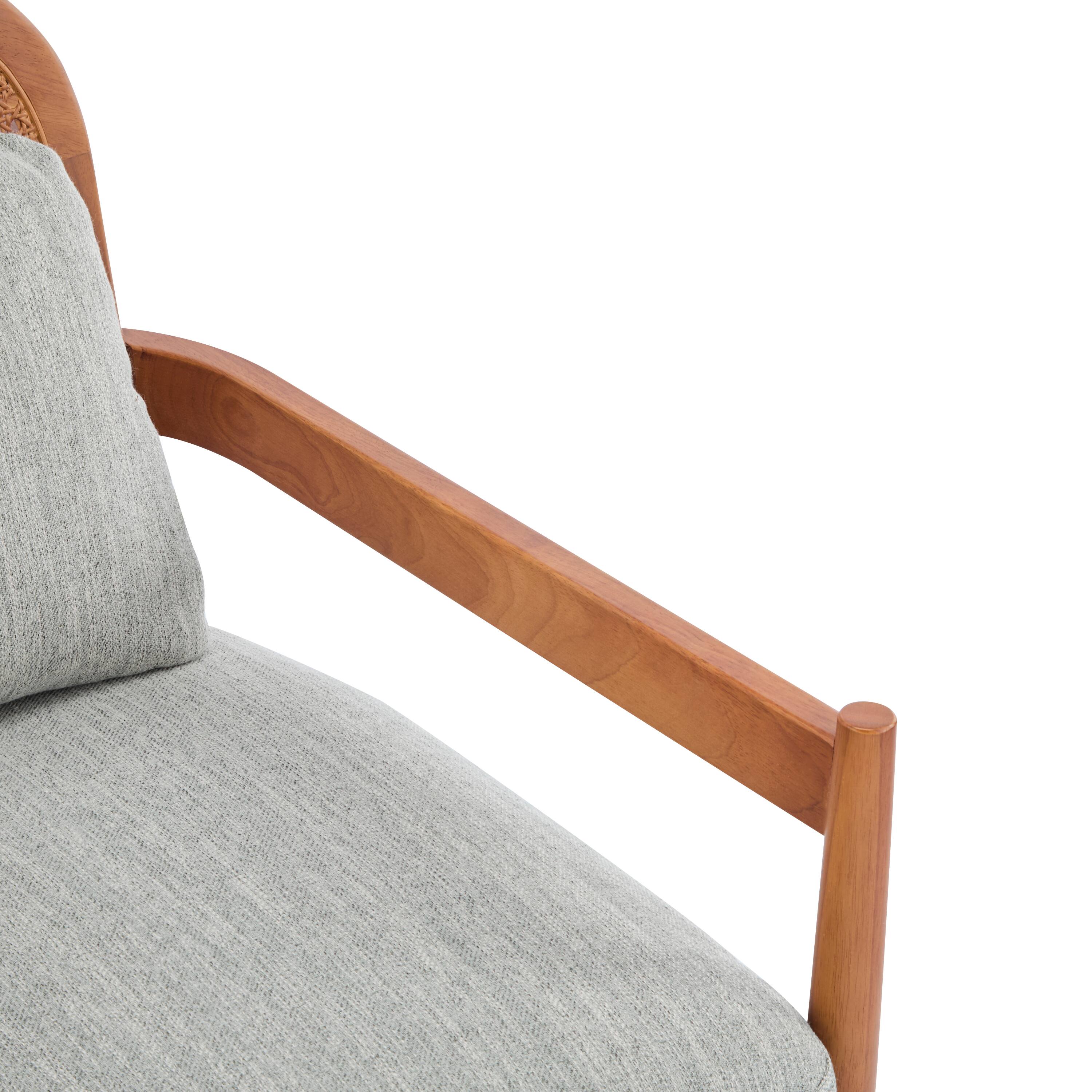 Alt View 9. APRILSOUL - MidCentury Modern Accent Chair Greyish Green Cushion Comfy Armchairs for Living Room Bedroom Reading Nook - Walnut.