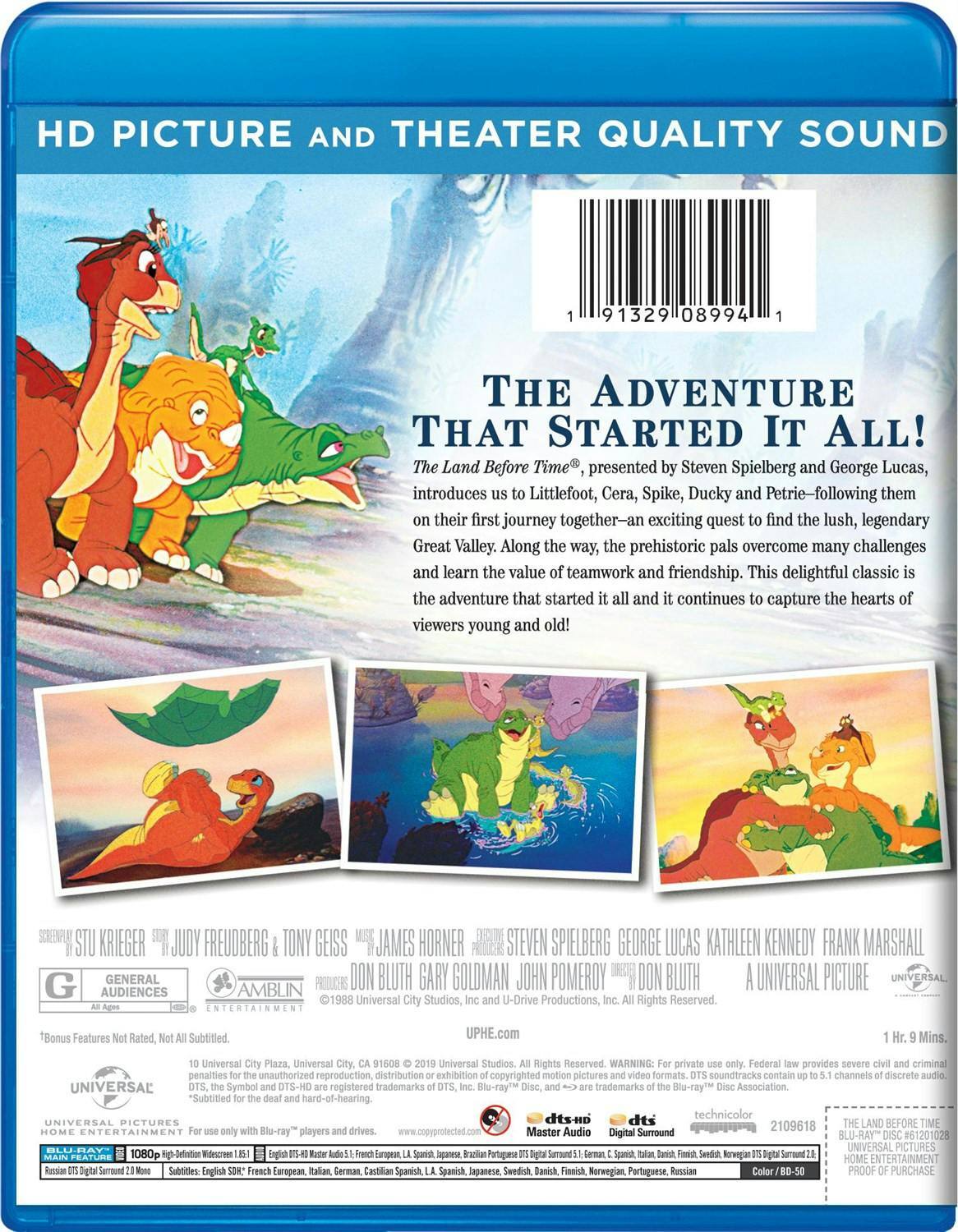Back. The Land Before Time (Blu-ray New Box Art) [Blu-ray].