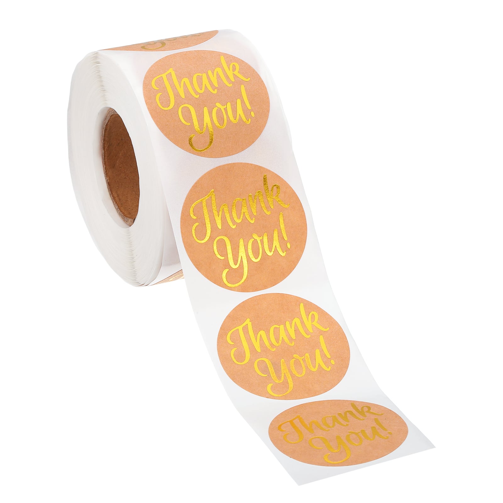 Unique Bargains - 500pcs Thank You Stickers, 1.5 Inch Round Self-Adhesive Labels Roll for Small Business Sealing Box Envelope - Brown/Gold price history on PriceWatchPro