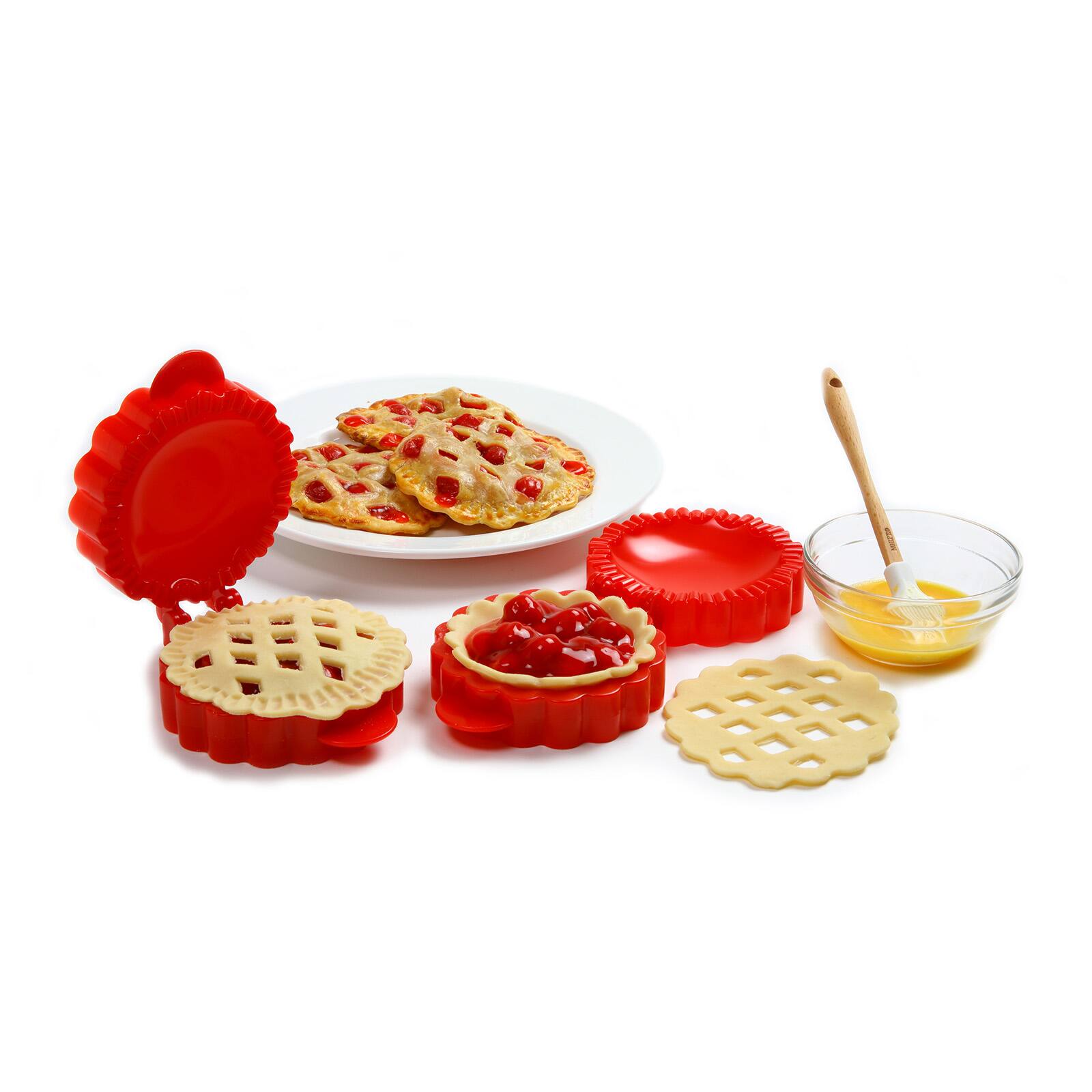 Alt View 5. Norpro - Lattice Mini Pie Mold – 4.5" x 5.75", Hand Pie Press, Decorative Crust Top - Black.