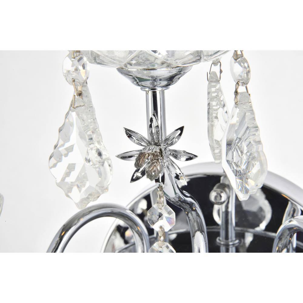 Back. Elegant Lighting - St. Francis 3 light Chrome Wall Sconce Clear Royal Cut Crystal - Chrome.