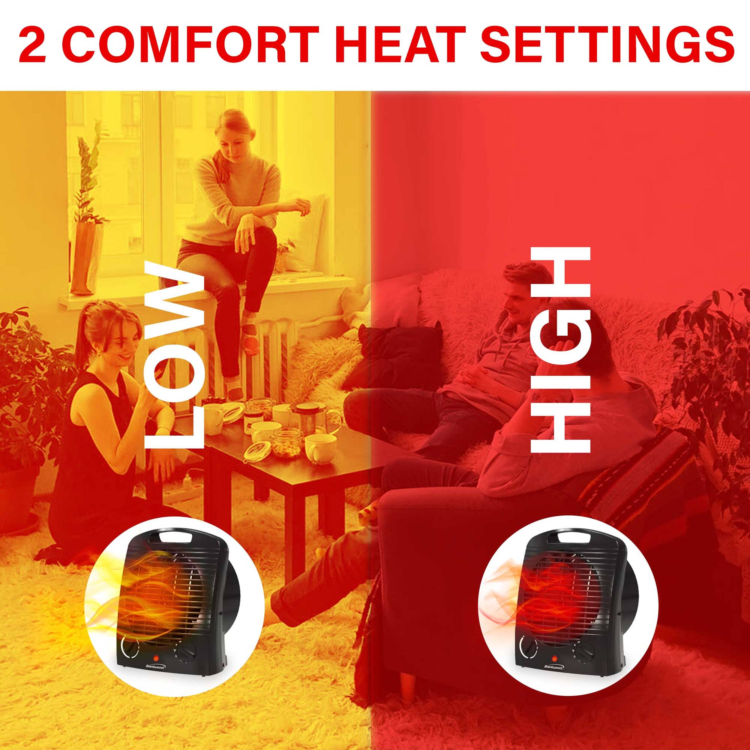 2 COMFORT HEAT SETTINGS  
LOW  
HIGH