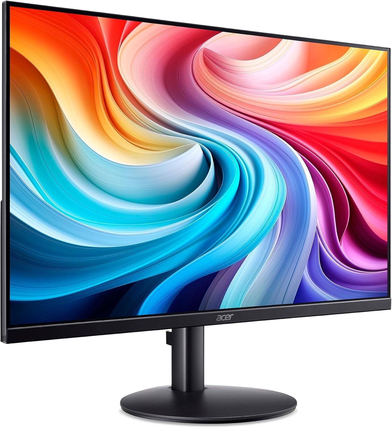 Angle. Acer - Essential SB243Y G0bi 23.8" Full HD IPS Monitor with Ultra-Thin Bezel and HDMI/VGA Ports - Black.