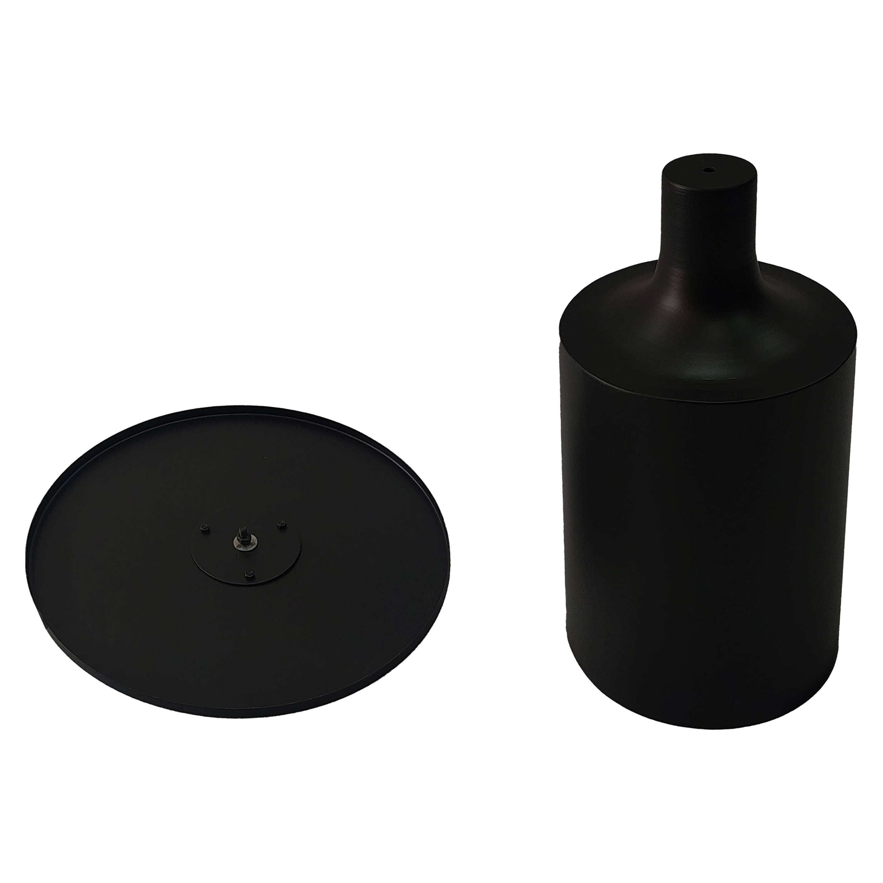 Alt View 5. Manhattan Lane - 20 Inch Modern Round Iron Side Table with Pedestal Base - Black.