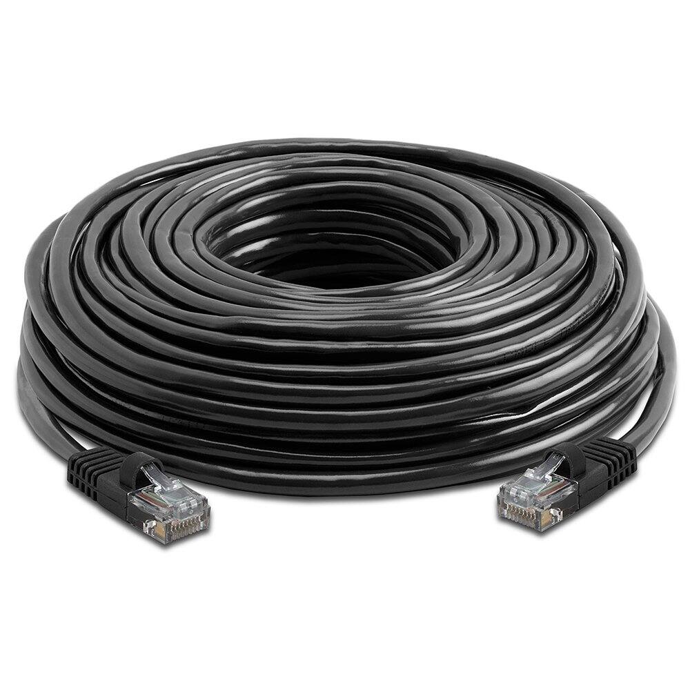 Angle. Cmple.com - Cmple - Cat5e Ethernet Cable 75 ft, 350 MHz UTP Cat 5e Ethernet Patch Cord, 1Gbps Network Lan Cables, RJ45 - Black - Black.