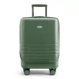 Bagsmart - Getaway 20" Carry-on Front-Opening Luggage, Expandable Hardside Suitcase with 15.6 Inch Laptop Compartment & TSA Lock - Olive Green