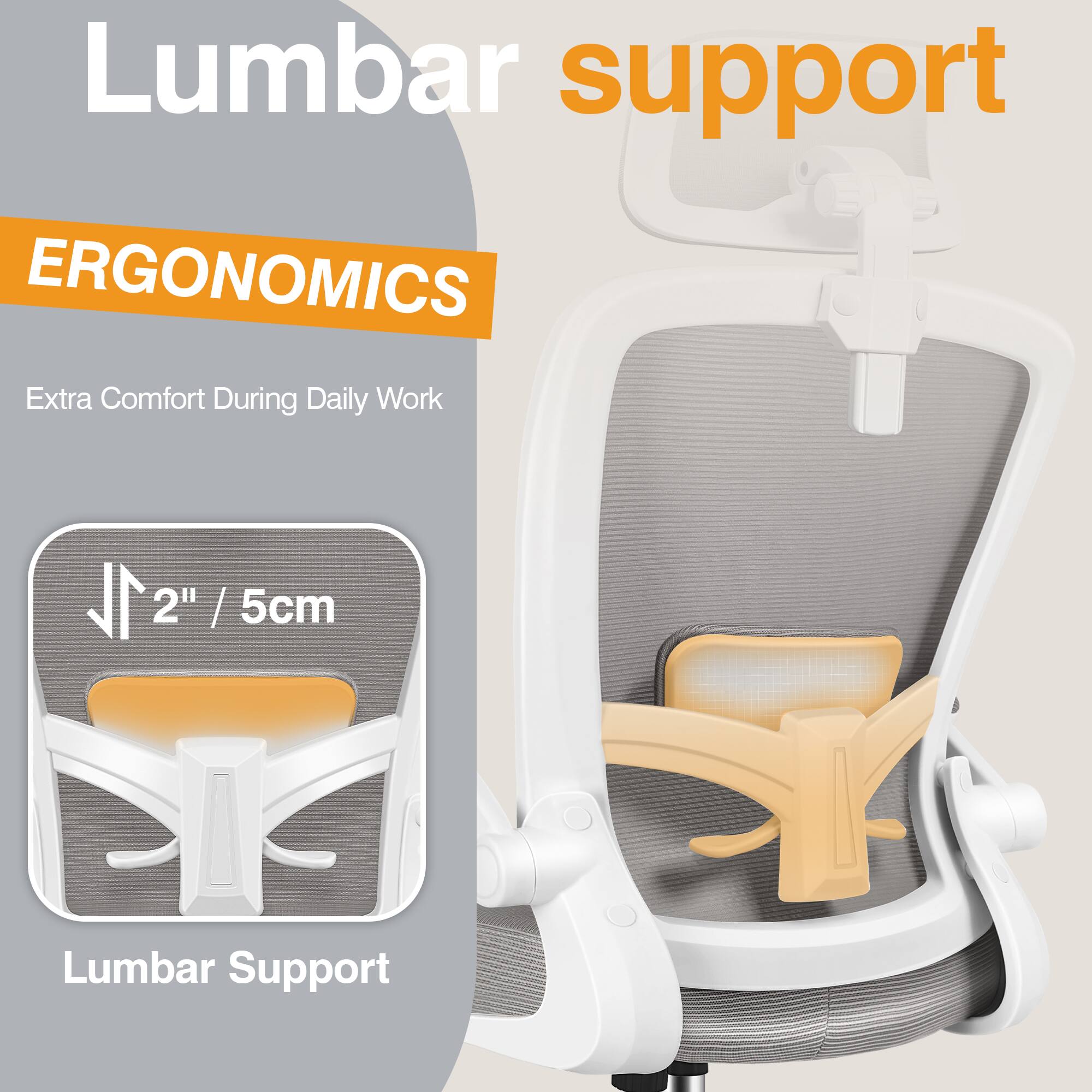 KERDOM Ergonomic High Back Office Chair, Computer Chair with Adjustable ...