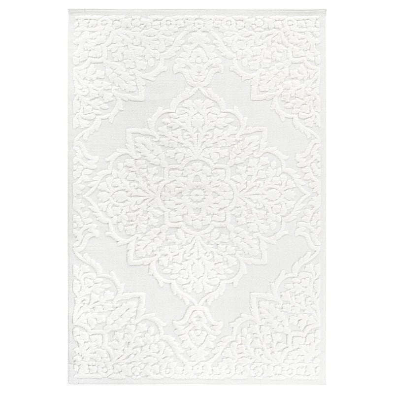 HTUTWOO - 2'x3' Area Rug - Indoor Carpet, Modern Geometric Pattern, Non Shedding, for Bedroom, Kitchen, Living Room,Doormat - Cream
