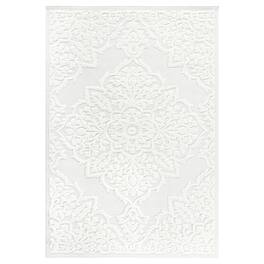 HTUTWOO - 2'x3' Area Rug - Indoor Carpet, Modern Geometric Pattern, Non Shedding, for Bedroom, Kitchen, Living Room,Doormat - Cream