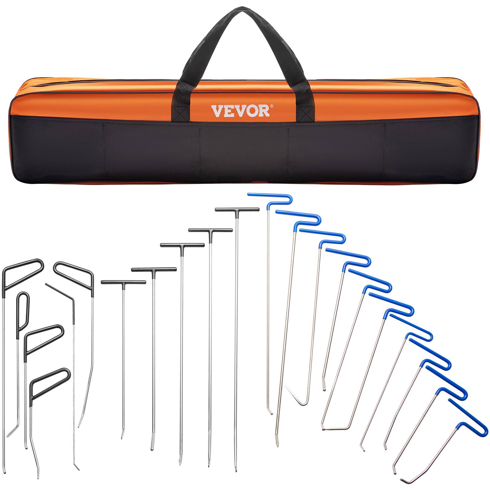 Front. VEVOR - Rods Dent Removal Kit, 21 PCS Paintless Dent Repair Rods, Stainless Steel Dent Rods, Whale Tail Dent Repair Tools.