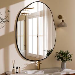 Easly - 26 in. W x 38 in. H Irregular-shaped Vanity Wall Mirror - Frameless