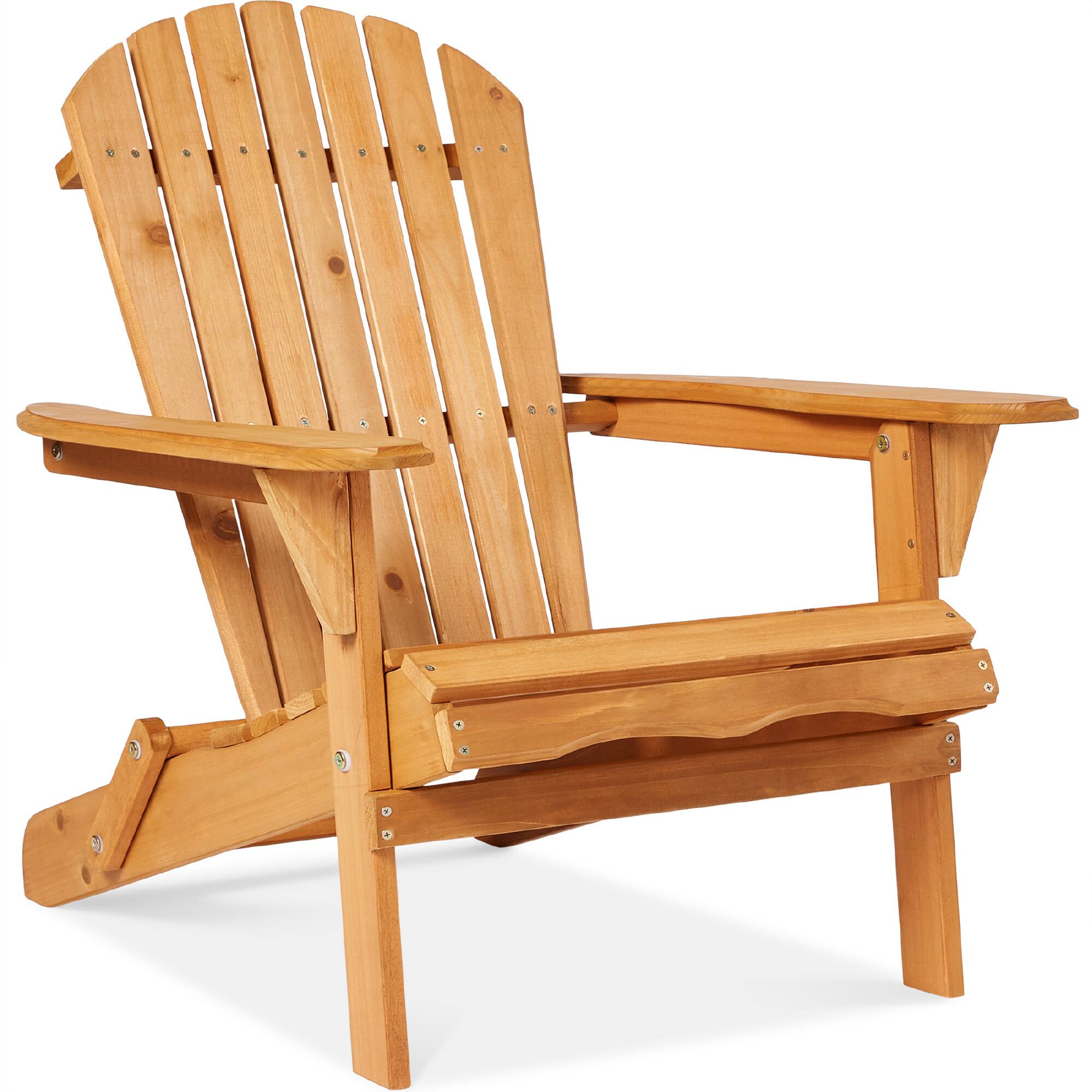 Front. Best Choice Products - Best Choice Products Folding Adirondack Chair Outdoor, Wooden Accent Lounge Furniture w/ 350lb Capacity - Natural - Natural.