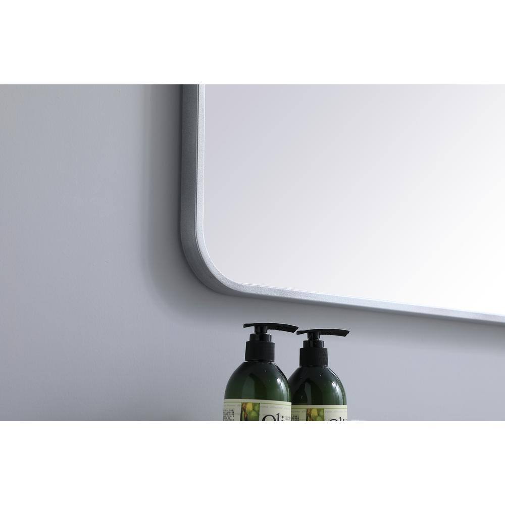 Alt View 2. Elegant Decor - Soft corner metal rectangular mirror 30x40 inch in Silver - Silver.