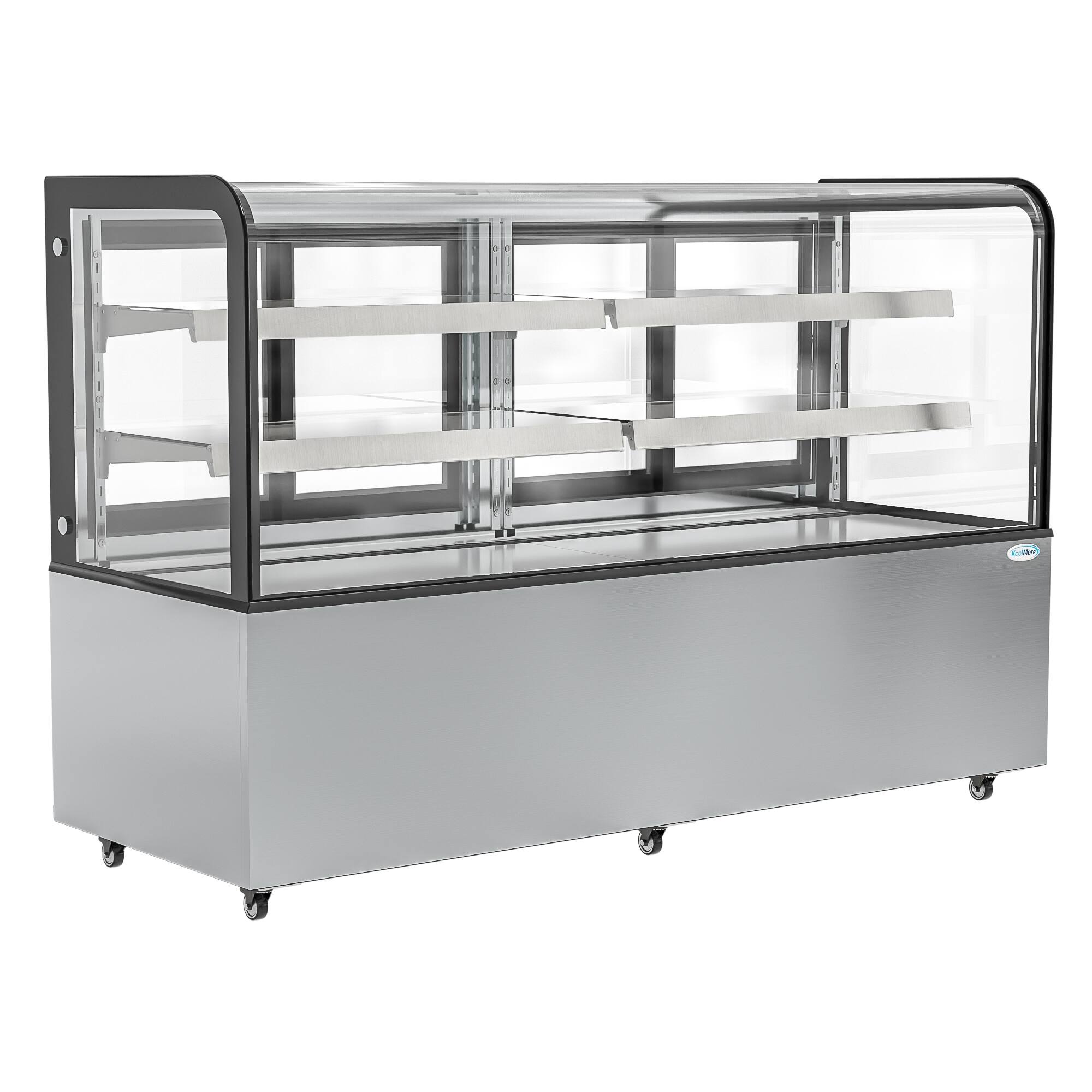Back. Koolmore - 71 in. Dry Bakery Display Case with Front Curved Glass Protection, 20 cu ft. BDC-20C. - Black.