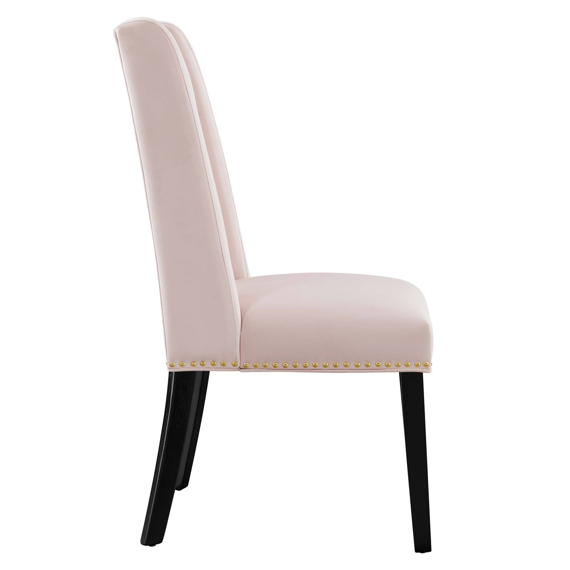 Alt View 2. Modway - Baron Performance Velvet Dining Chairs Set of 2 by Modway - Pink.