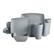 Front. Gibson - Gibson Home 16 Piece Square Melamine Dinnerware Set Plates, Bowls, & Cups, Grey - Gray.