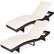 Front. Costway - 2PCS Patio Rattan Folding Lounge Chair Chaise Adjustable Cushion - White.